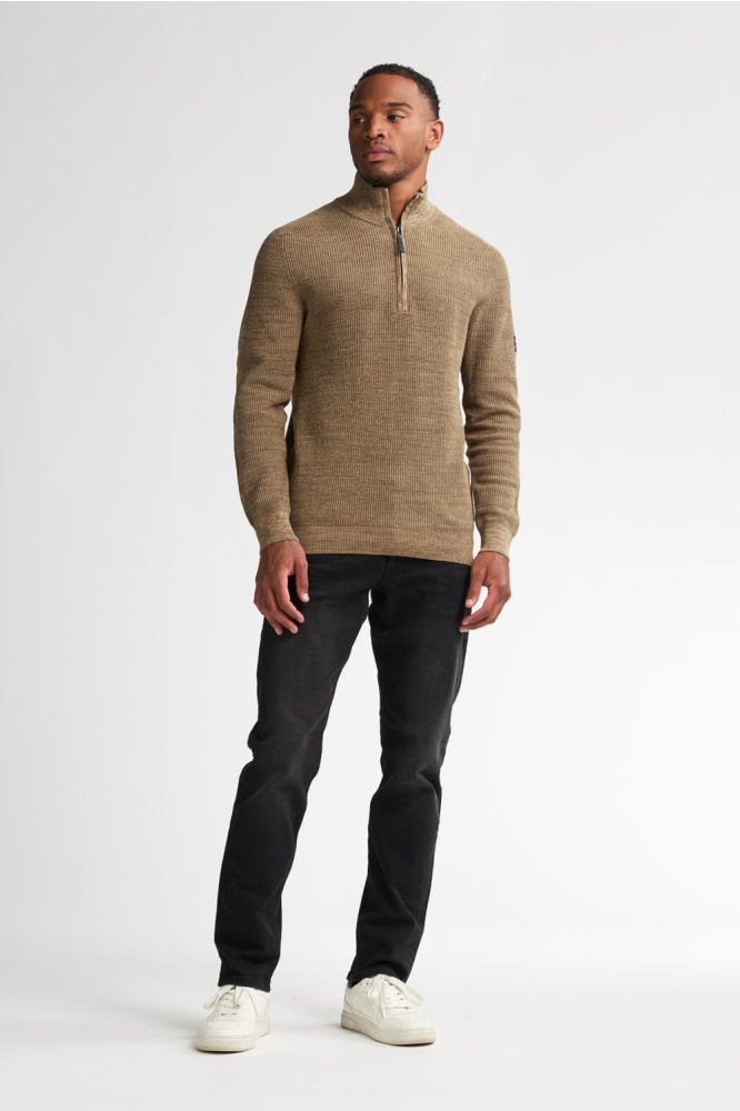 SWEATER MET RITS M 3050 KWC227 7146 Tan